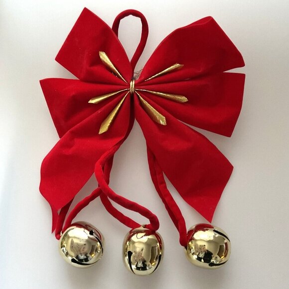 VINTAGE SLEIGH BELLS CHRISTMAS BOW - Picture 5 of 9